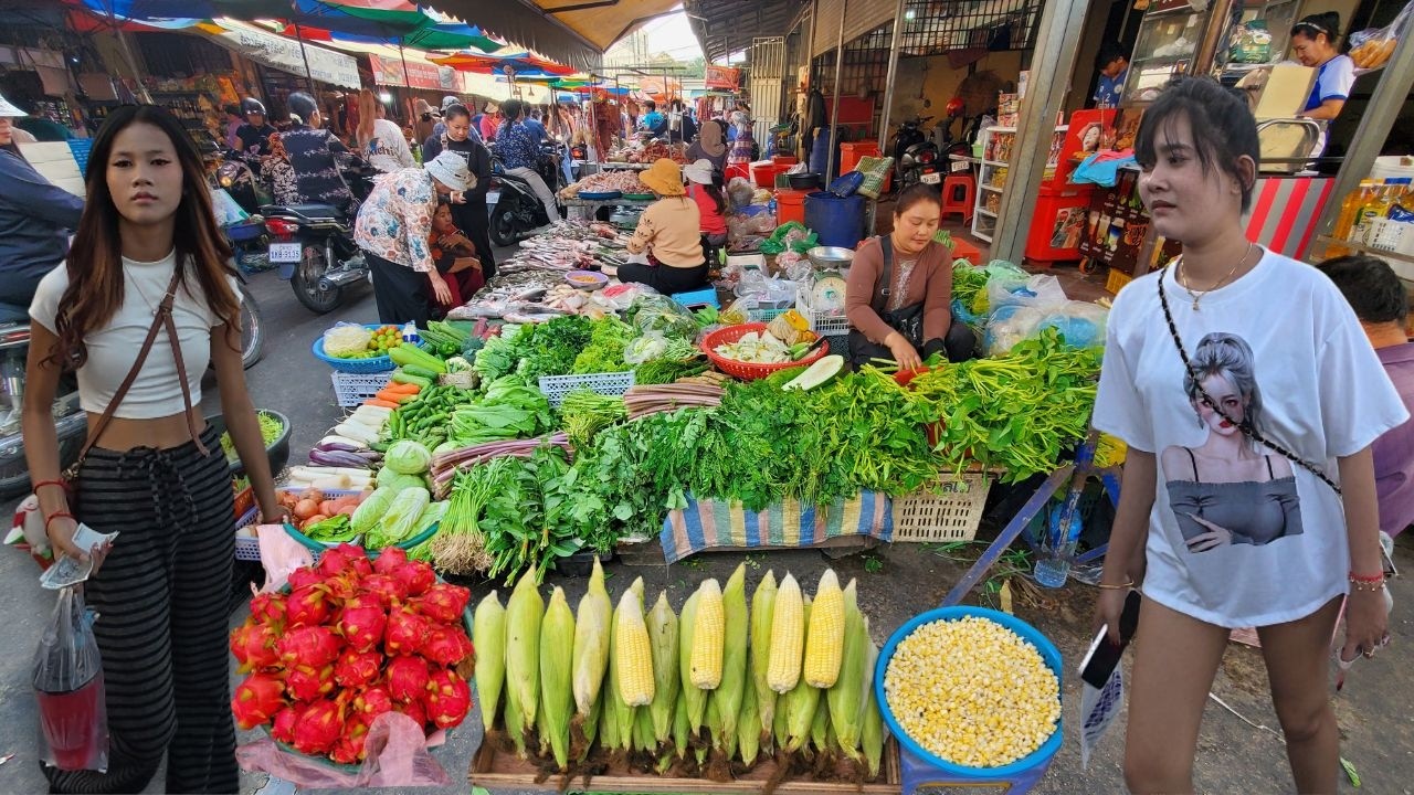Street food Live Market Amazing Fresh Fish vegetable & Walking Tour