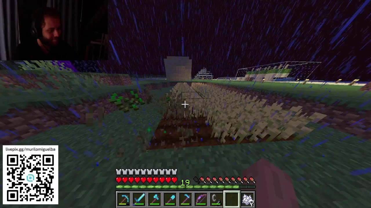 Minecraft ao vivo, respondendo perguntas e jogando