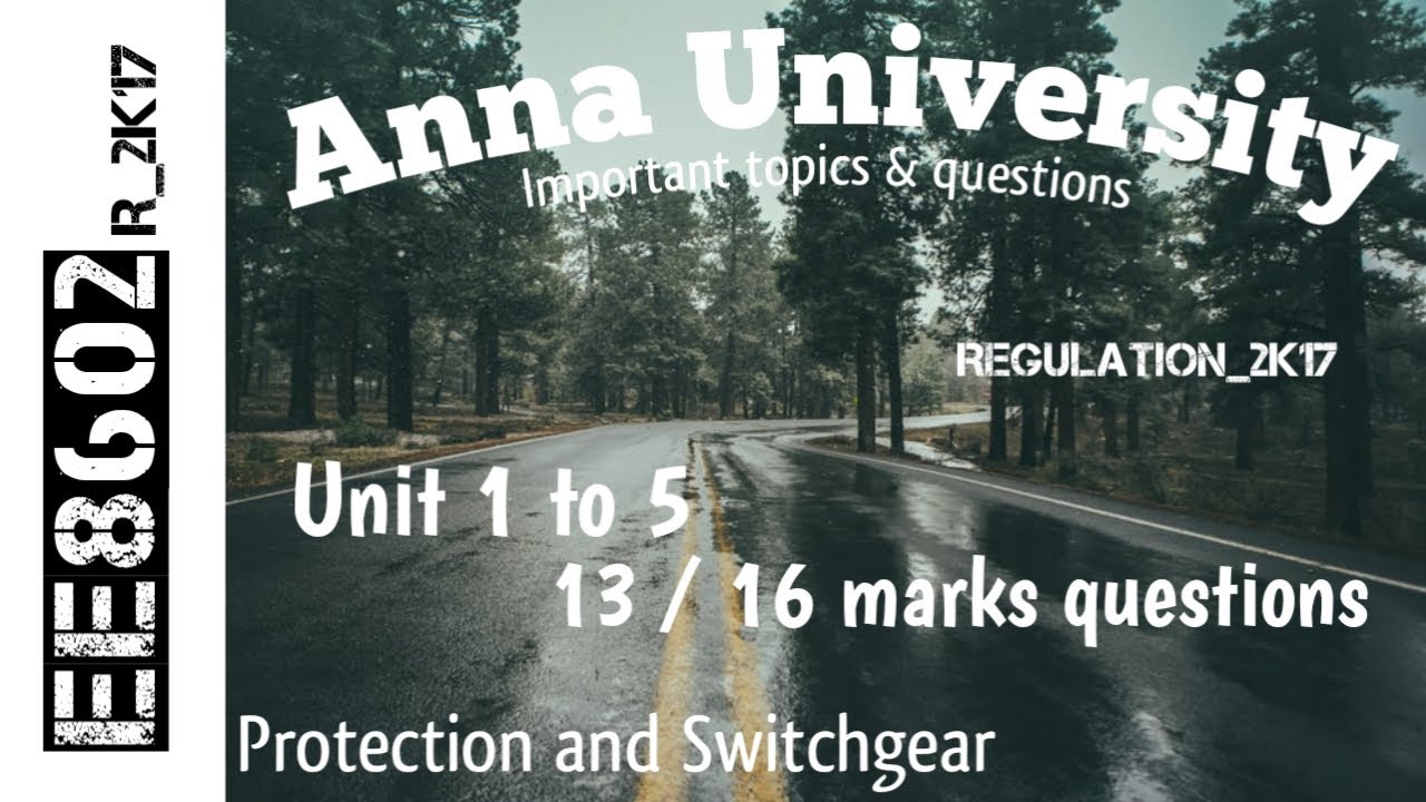 EE8602 | Protection and Switchgear | EEE | Important Questions