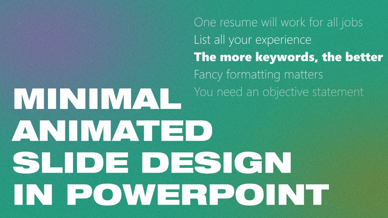 Minimal Animated Text Slide Design in Powerpoint