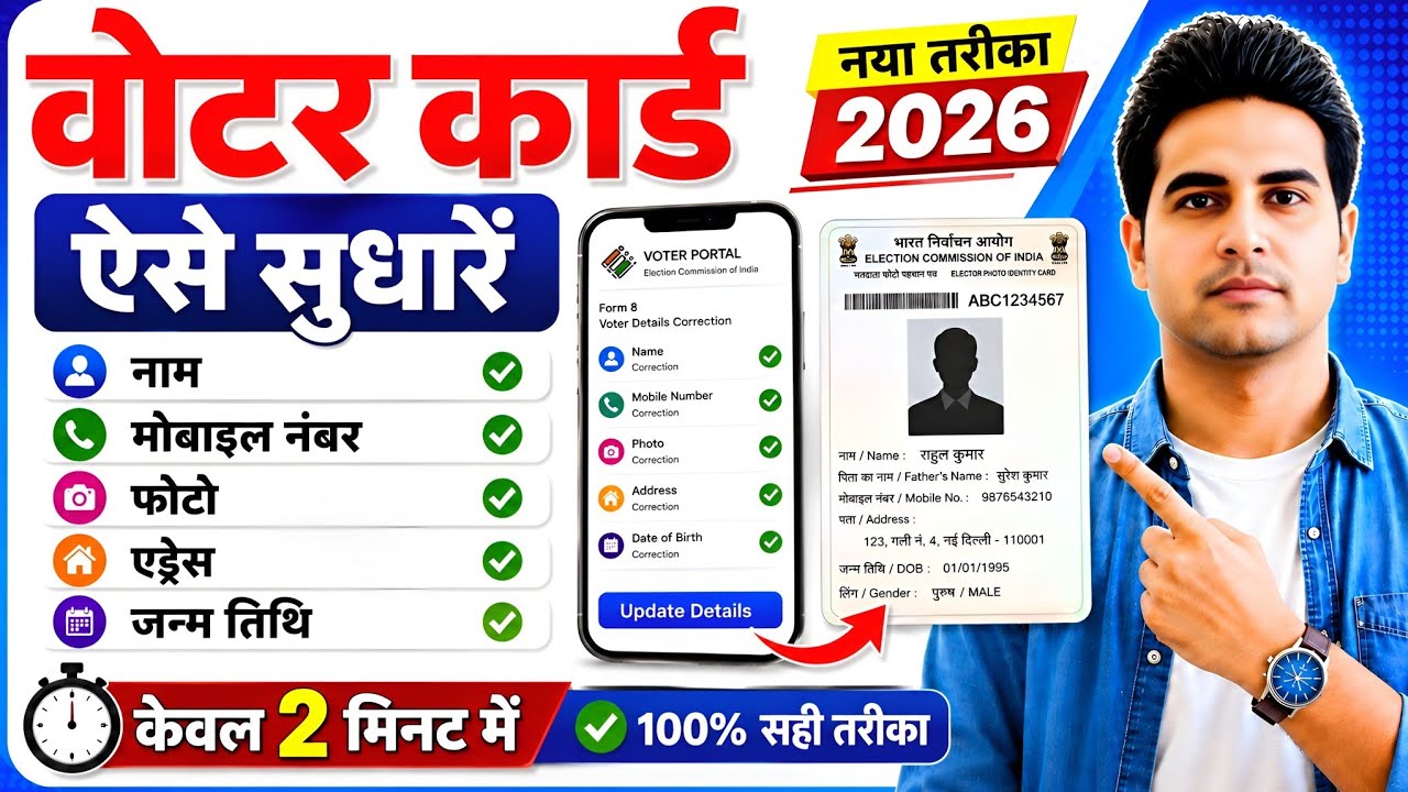 Voter ID Card Correction Online 2026 | Voter Card Me Name Kaise Change Kare | Photo Change Voter