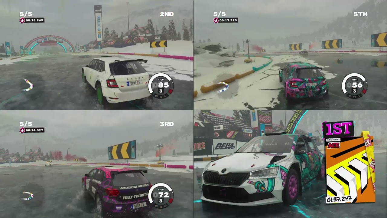 Dirt 5 4 player local coop splitscreen