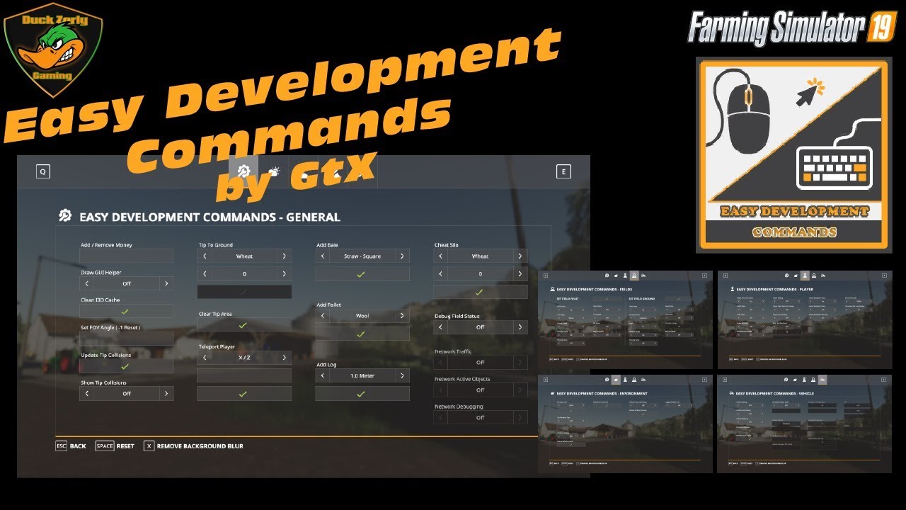 Easy Developer Commands - GtX - FS19 - Mod Showcase