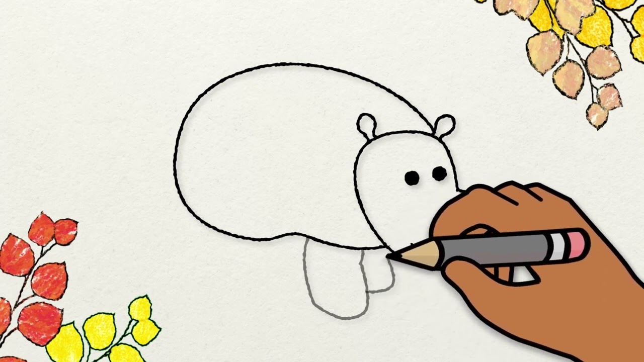 Dessine les animaux avec Koumi - un hippopotame