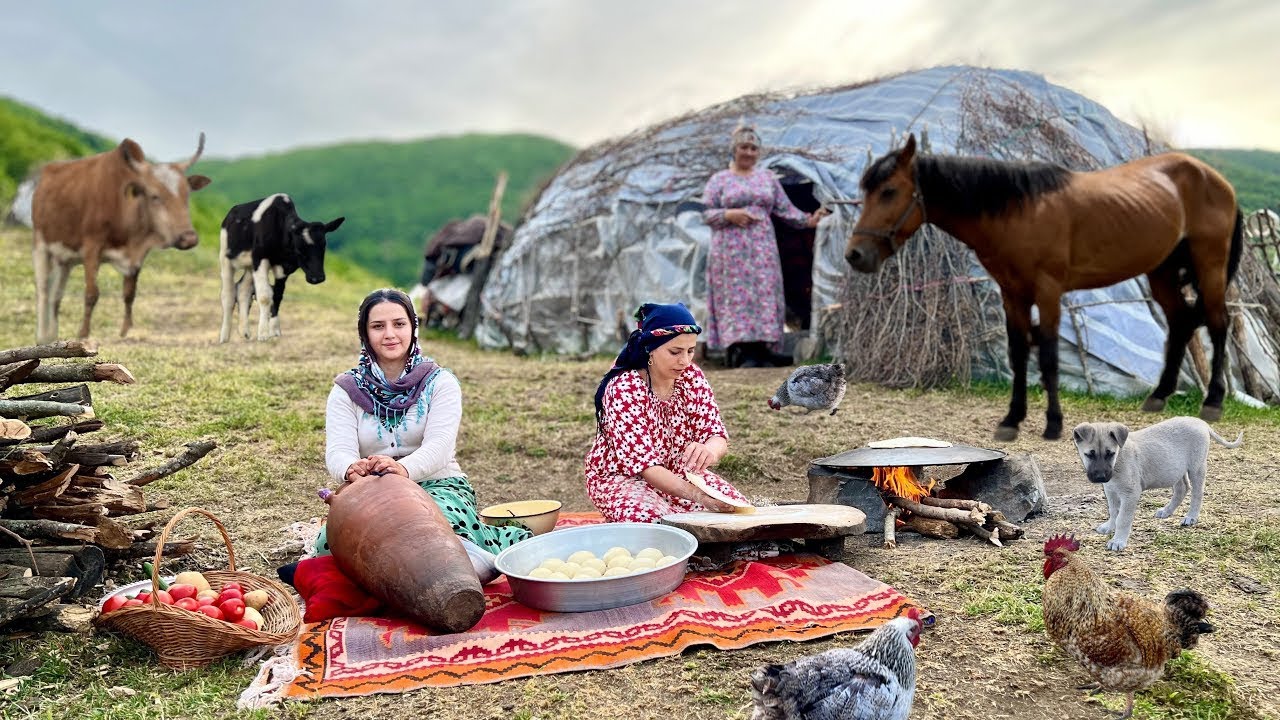 Nomadic Life in Northern Iran: Taking Care of Animals and Cooking Traditional Food