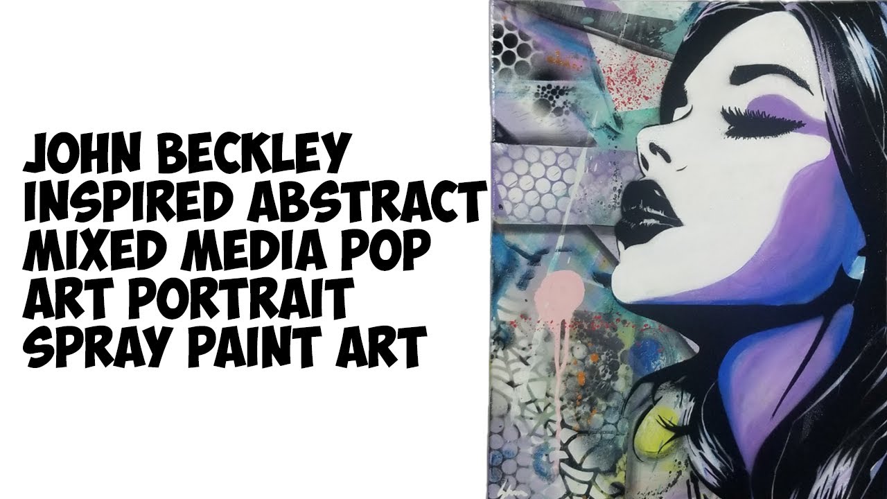 John Beckley Inspired Abstract Mixed Media Pop Art Portrait Painting