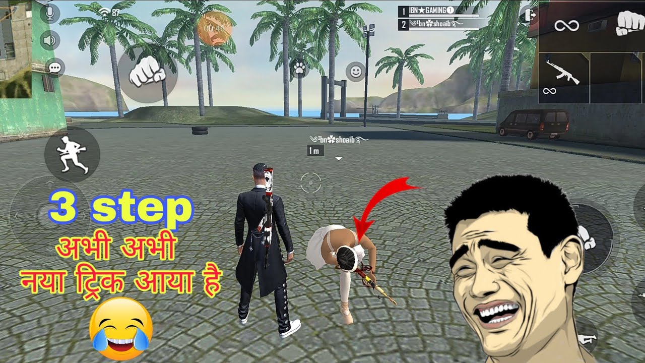 Free Fire Funny Sprinting Trick |Jump Sprint and Scope Trick viral on Tiktok