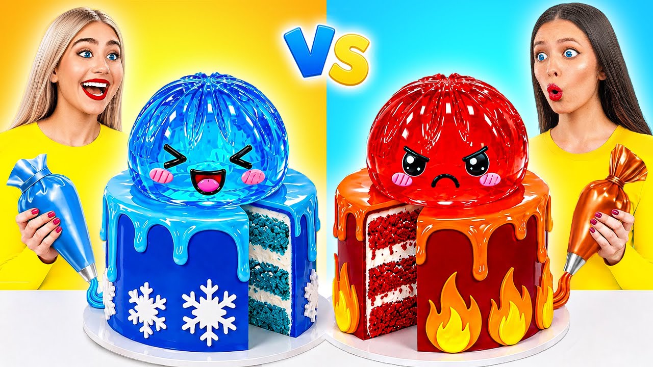 Gorące vs Zimne Wyzwanie z Dekorowaniem Ciasta | Zabawna Bitwa Kulinarna od Multi DO Challenge