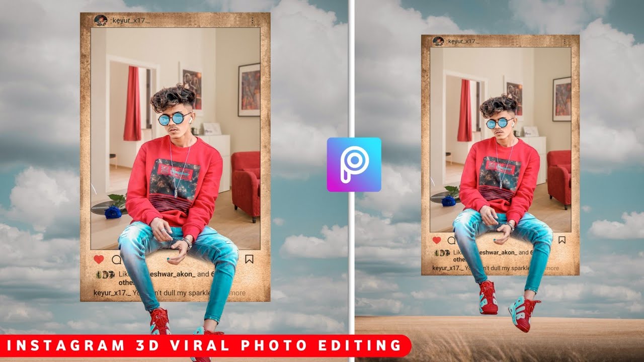 Instagram 3D Window Photo Editing Tutorial in Picsart || Picsart 3D Instagram Viral Photo Editing