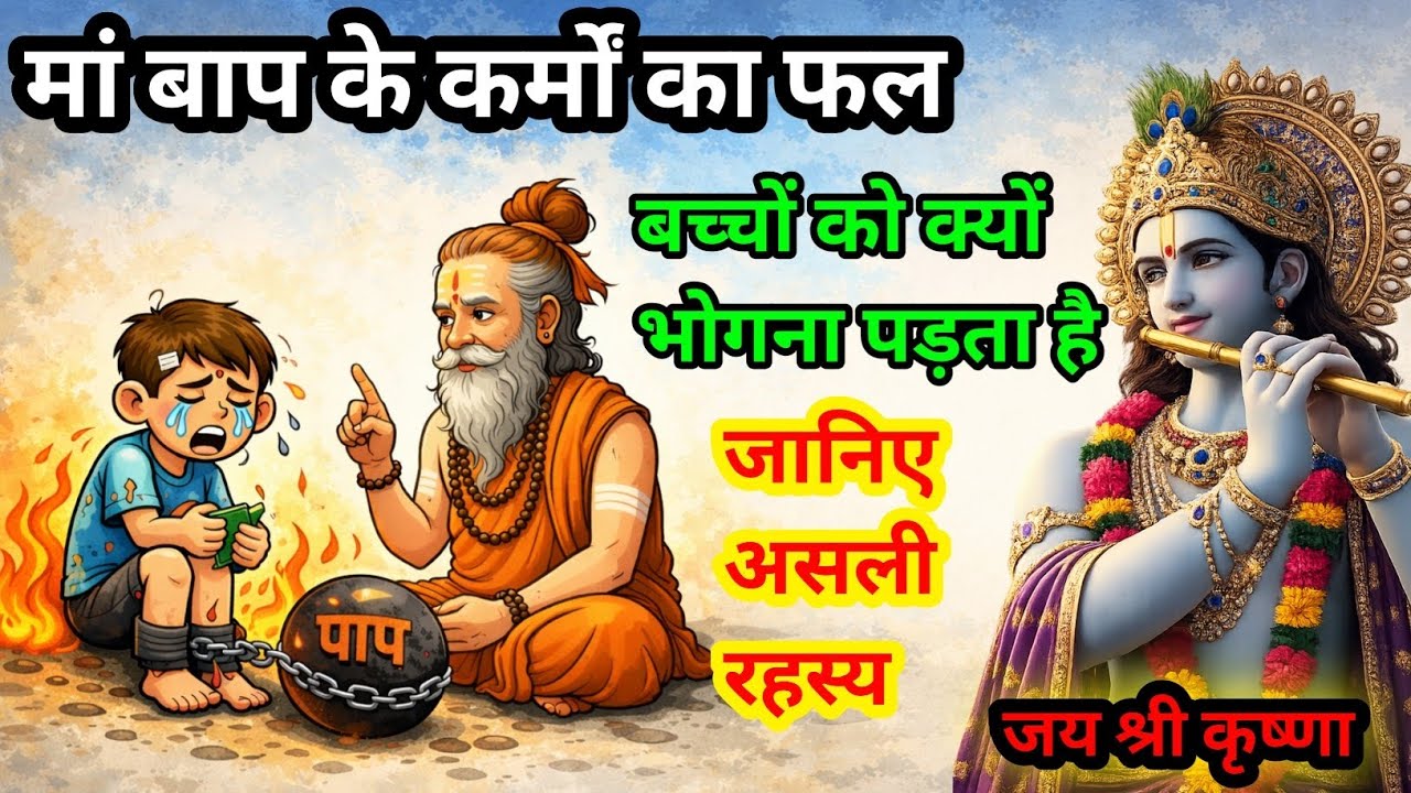 मां बाप के कर्मों का फल बच्चों को क्यों भोगना पड़ता है।।#krishna #motivation 