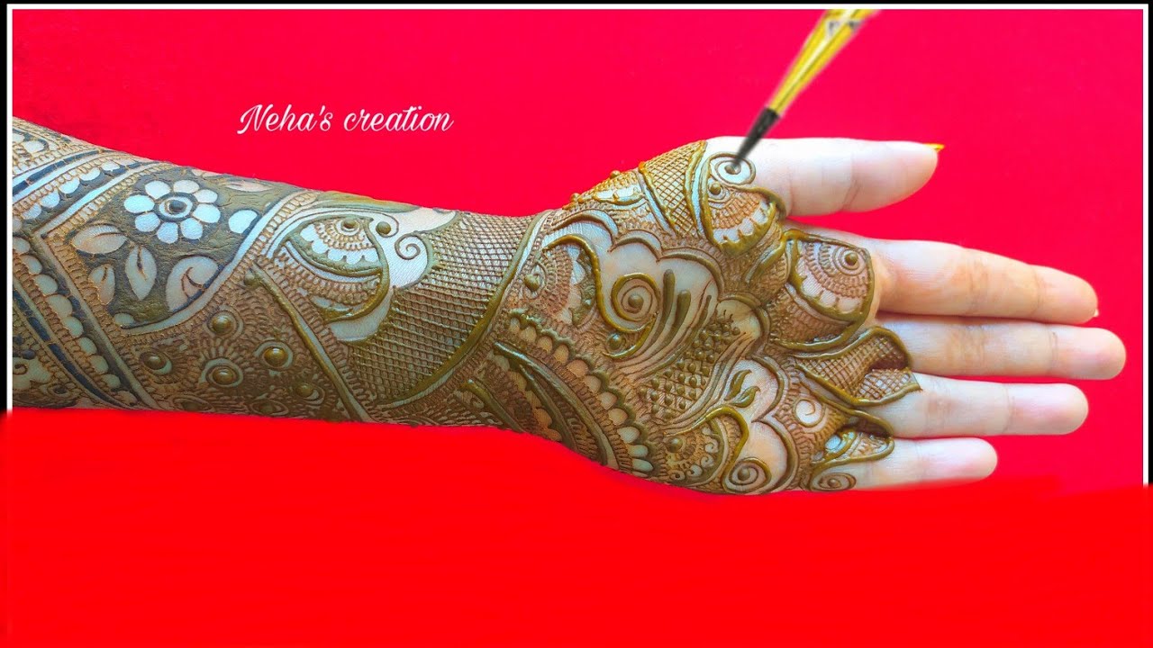 Bridal henna design ll elegant bridal mehandi design ll दुलहन मेहंदी डिजाइन ll henna for front hand