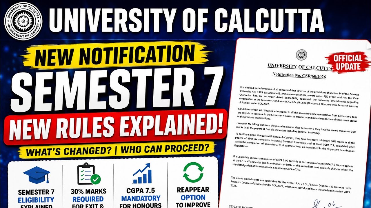 Big Update for CU Students! 😱 | Failed In Sem-5 Or Sem-6 ✅😡 | Still eligible for Sem-7 