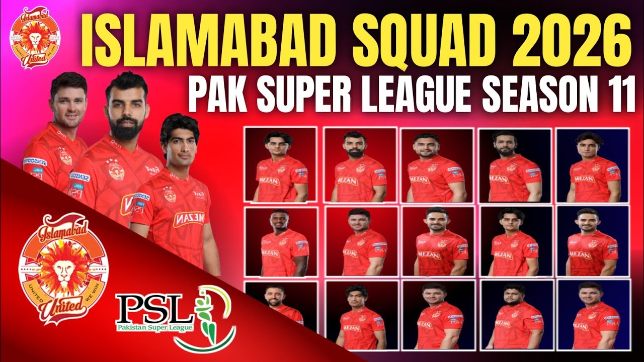 Psl 2026 | Islamabad United squad 2026 | psl 11 new teams squad | psl