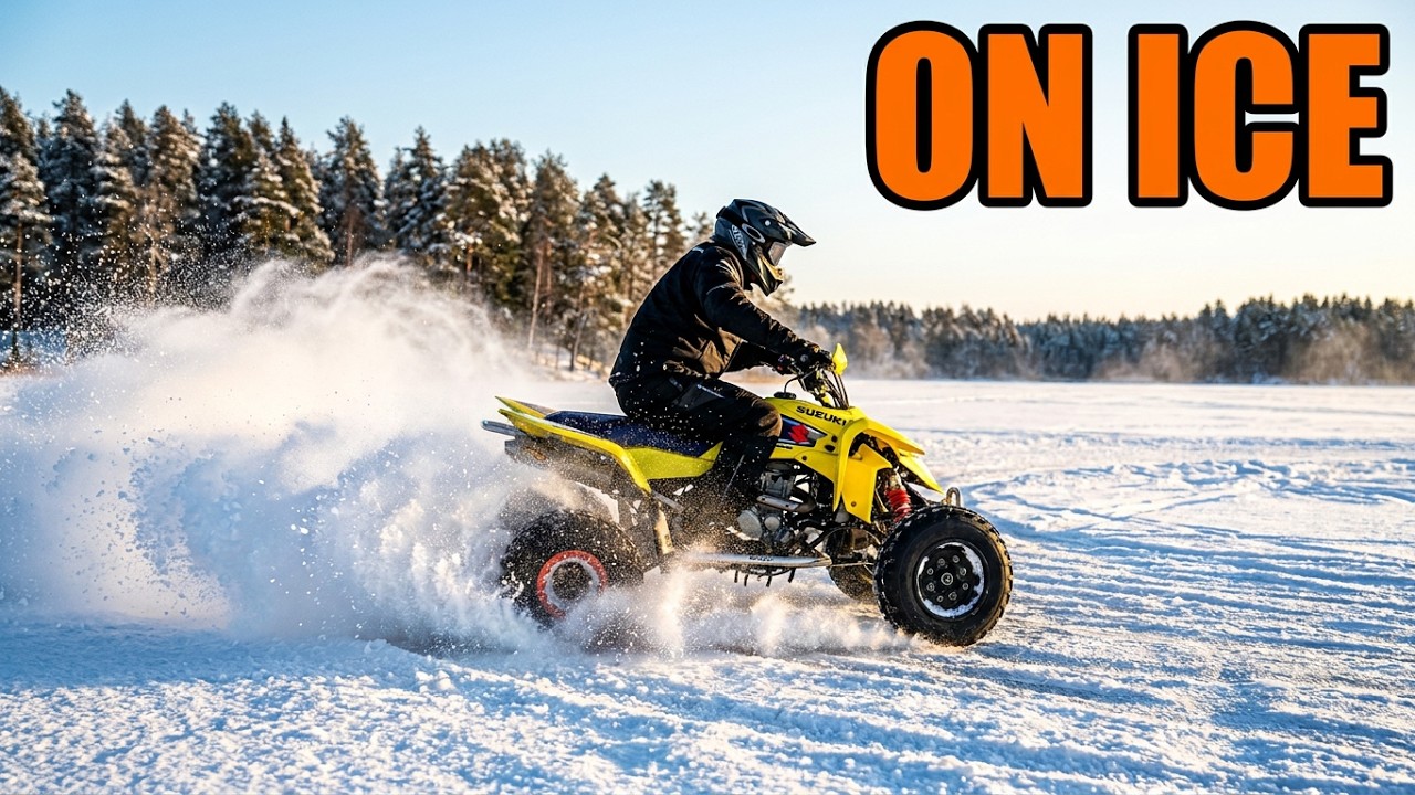 ❄️ Suzuki LTR450 on ICE LAKE | MX TRACK