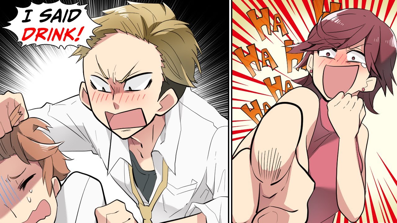 Boss tries to force his worker to drink... [Manga Dub]