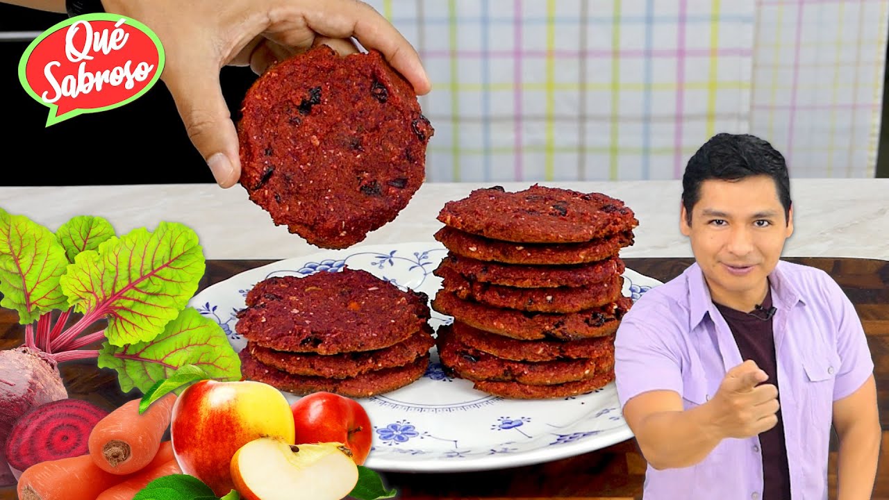 Galletas de Gabazo (residuo) de betabel, zanahoria y manzana! F&aacute;ciles y Nutritivas 🥕🥕🍏🍎