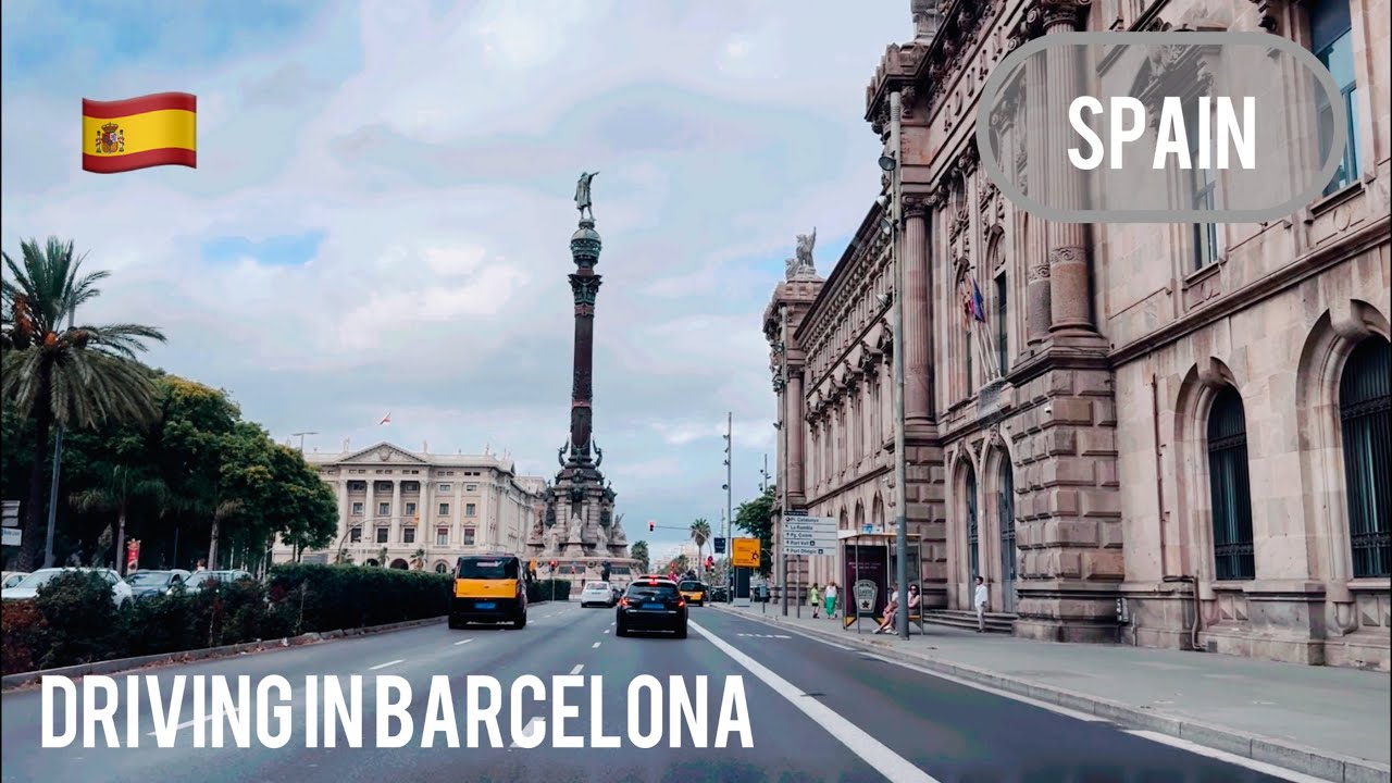 Scenic Drive Through Barcelona Spain in 4K | From Sagrada Familia to the Mediterranean Coast