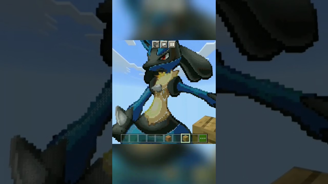 Minecraft Lucario 😄😄 pixel art 😱😱 wait for end#shorts