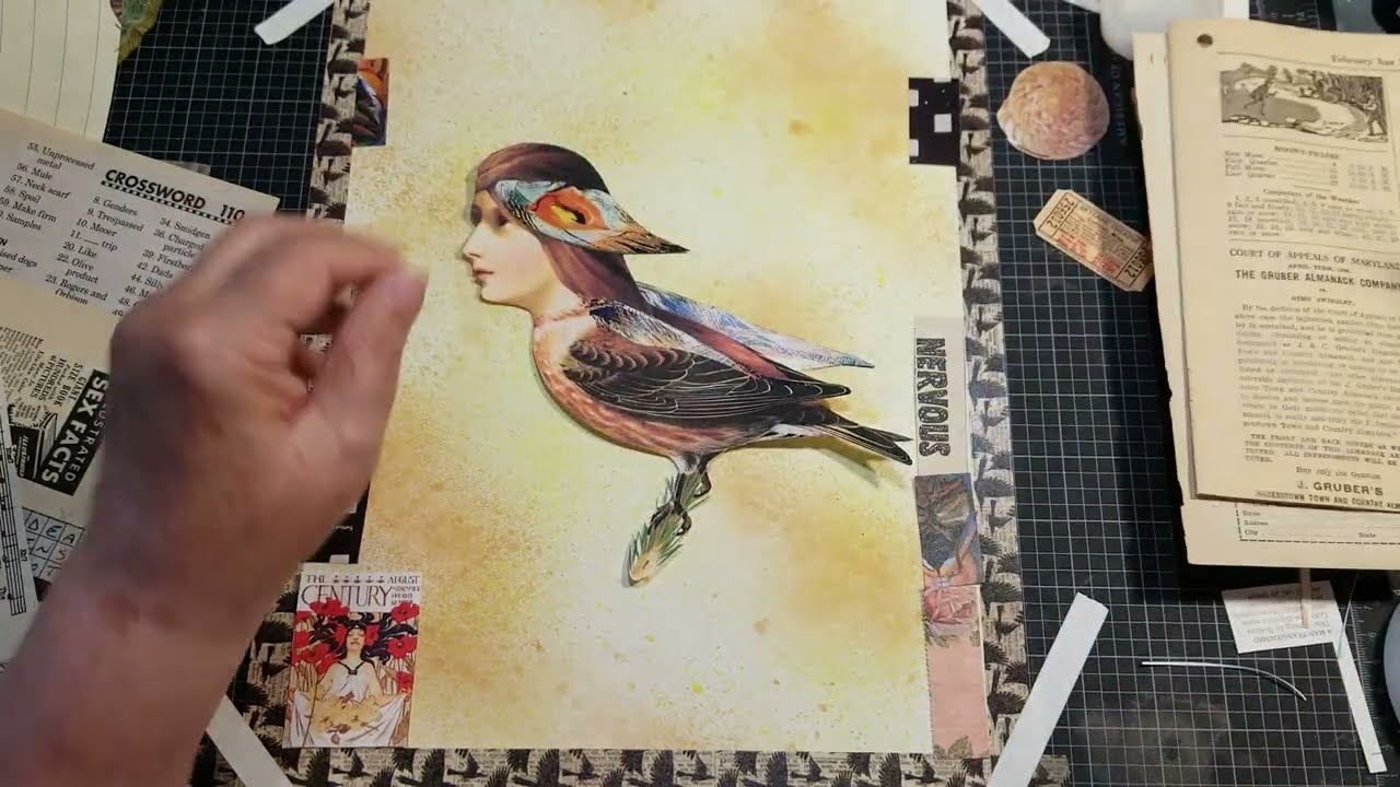 LadyBird Surreal Collage. Deconstruction, Reconstruction, and Transformation. Linda Carol Art