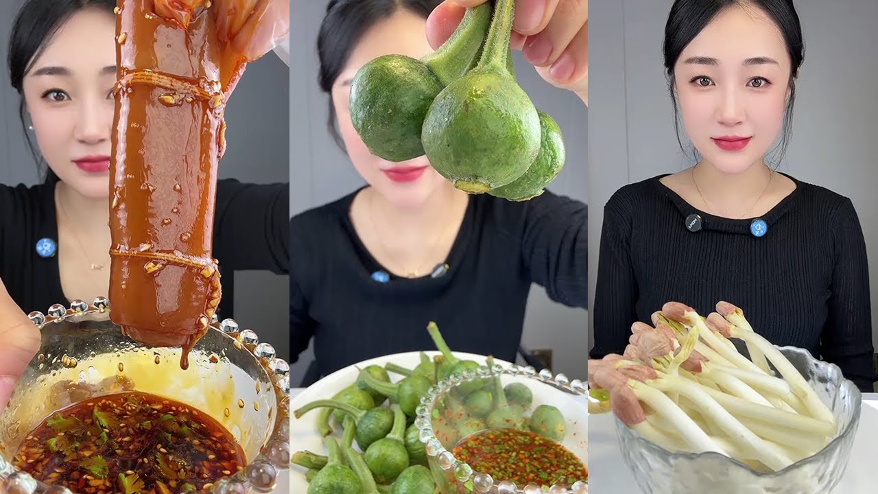 【Yummy】Pig skin roll+boiled pumpkin+peanut seedlings🐖🥜#mukbang#asmr
