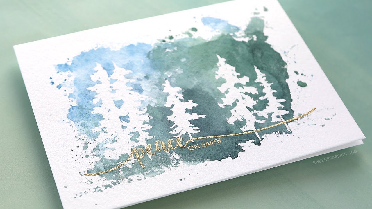 Holiday Card Series 2017 - Day 20 - Masking Fluid Trees