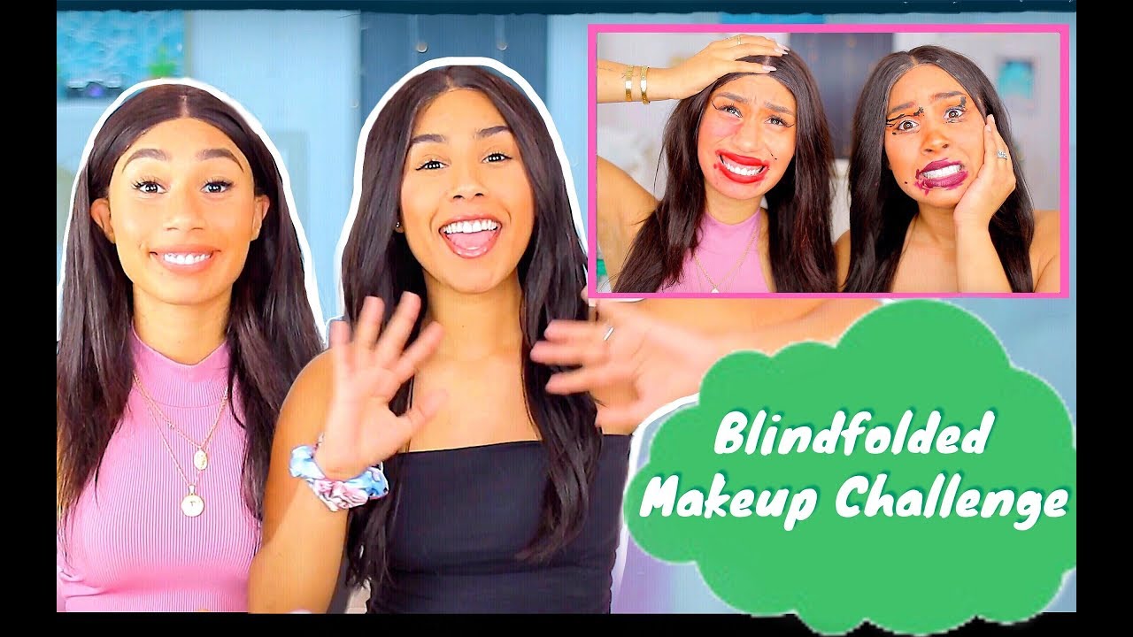 BLINDFOLDED MAKEUP CHALLENGE FT. MYLIFEASEVA | MAYA GUTOWSKI