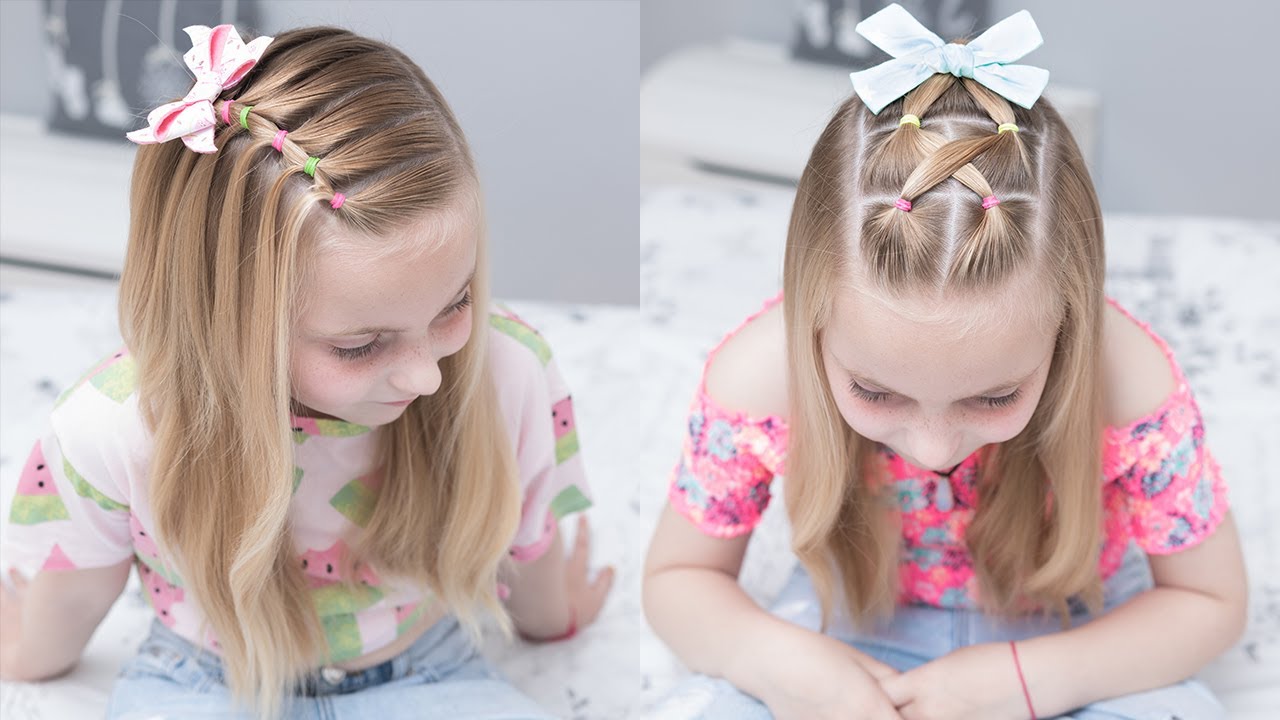 2 PEINADOS PARA NIÑAS CON CABELLO SUELTO / PEINADOS EN 5 MINUTOS / PEINADOS CON LIGAS