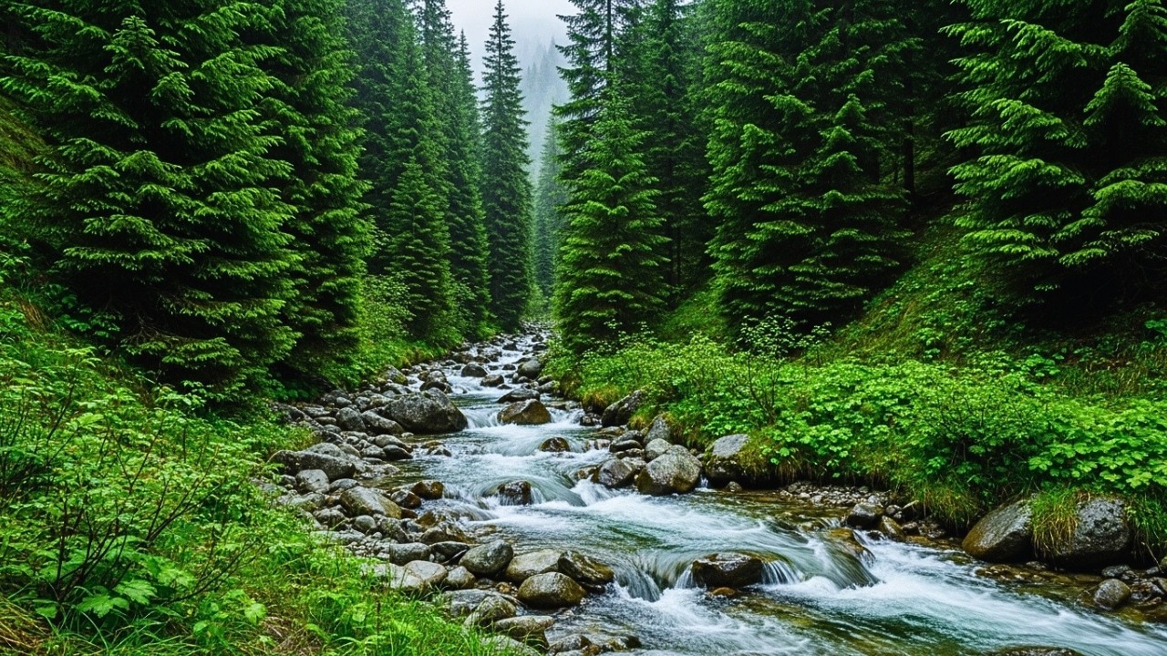 Gentle River Water & Soft Forest Birds 🌿 Natural Ambience for Relaxing Sleep