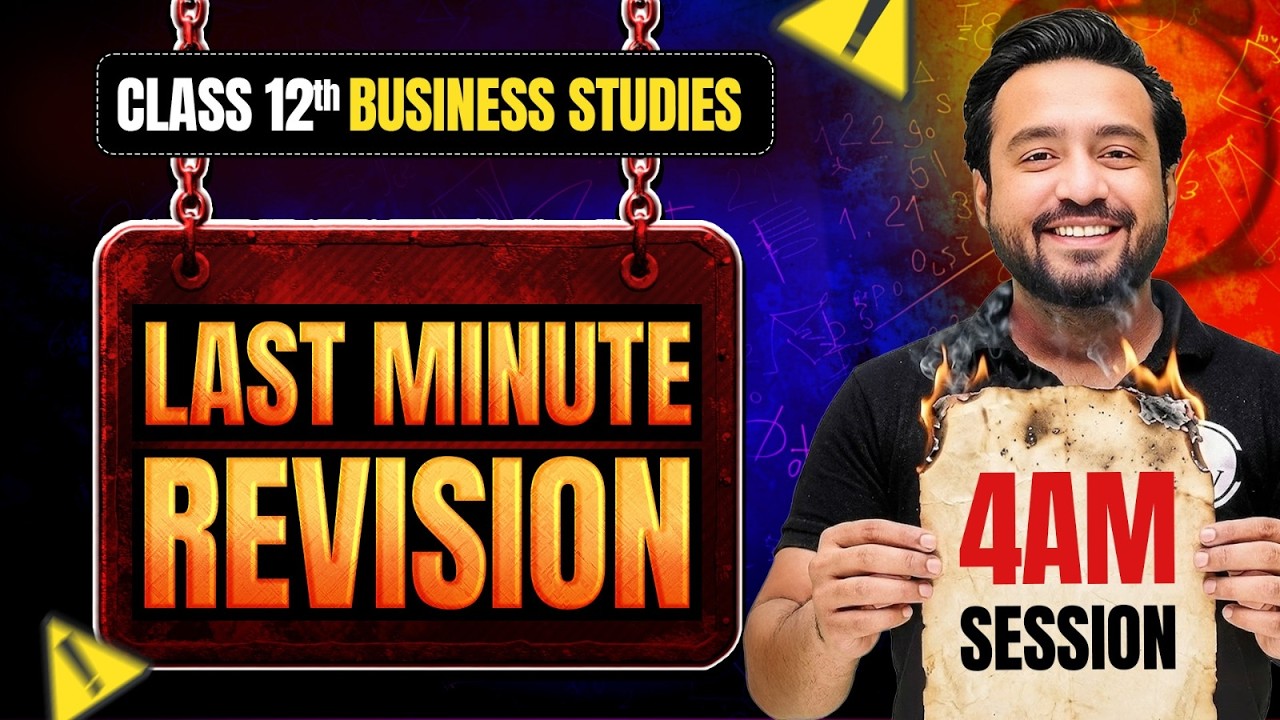 Class 12 Business Studies Final Revision 4 AM Warmup Session  🔥 | Board Exam 2026 Preparation
