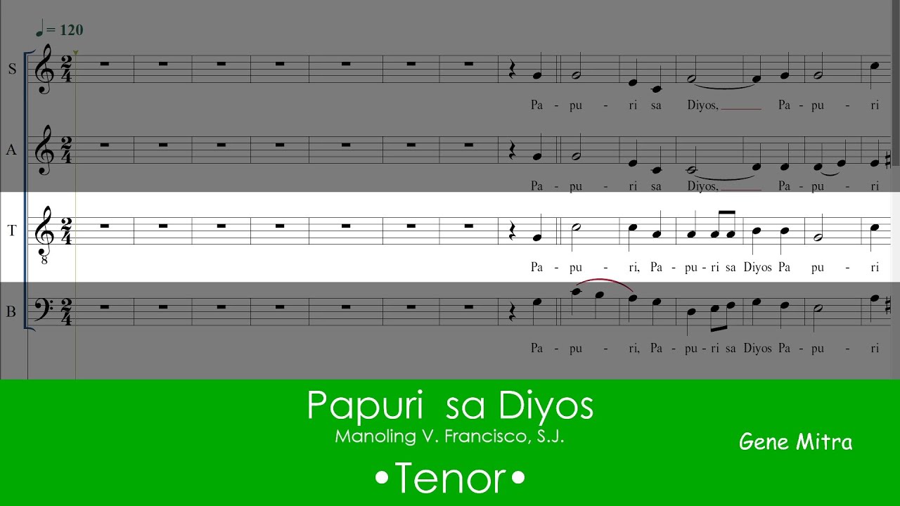 Papuri sa Diyos • Manoling V.  Francisco, S. J.  • Tenor