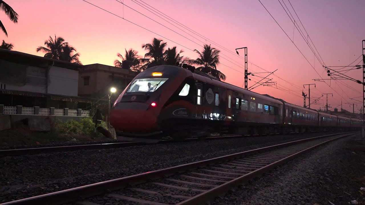 Mangaluru Central Thiruvananthapuram Central Vande Bharat Express crawls towards Netravati Cabin