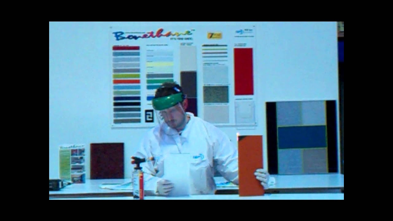 Acrylic Splashbacks on fire Vs self extinguishing Bonethane Polymer Splashbacks flame test