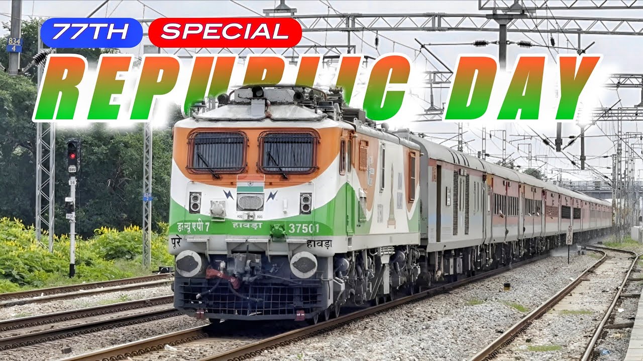 77th Republic Day Special l Howrah Kalka Netaji Express Thunder Past Bamhrauli At 110 Kmph