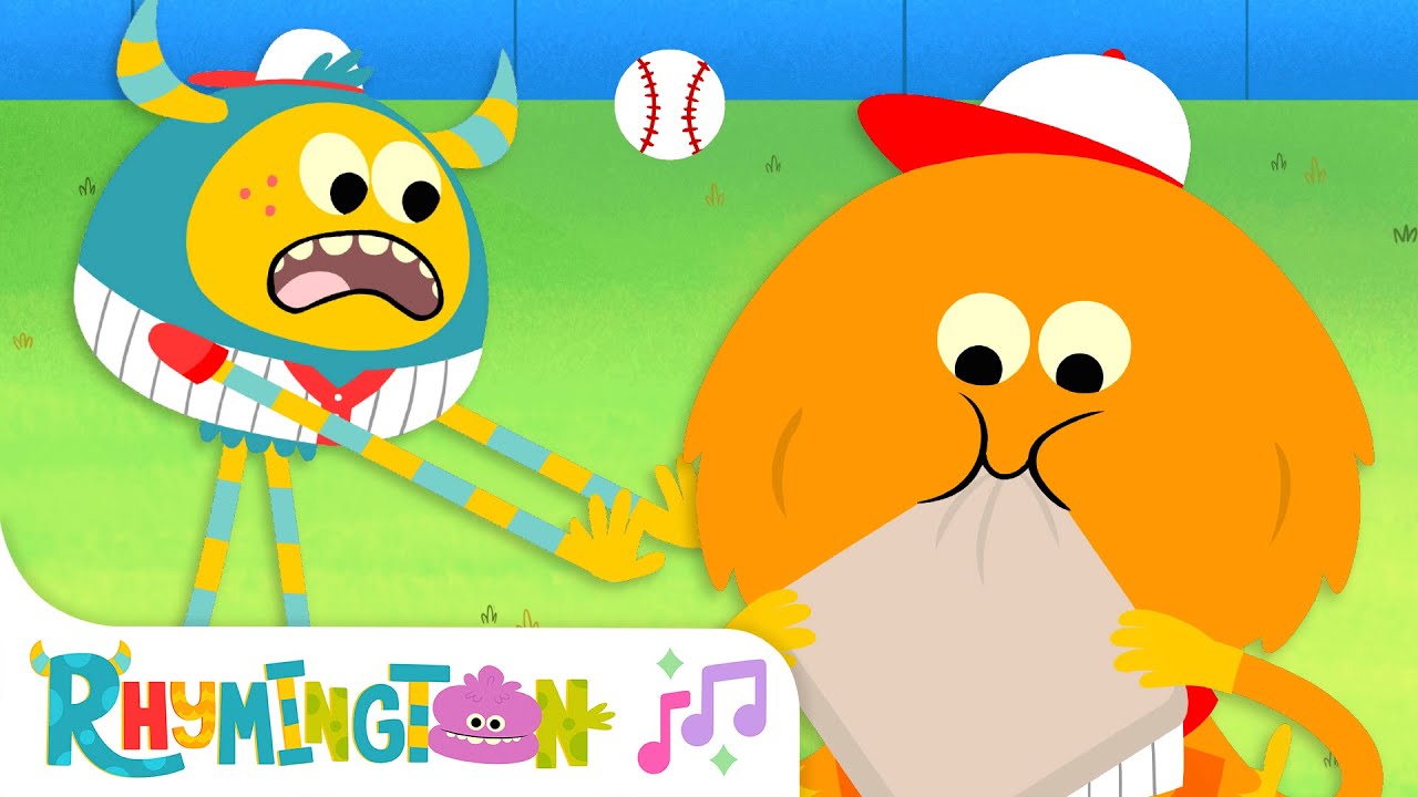 Take Me Out To The Ball Game | Monster Baseball Song for Kids | Rhymington Square