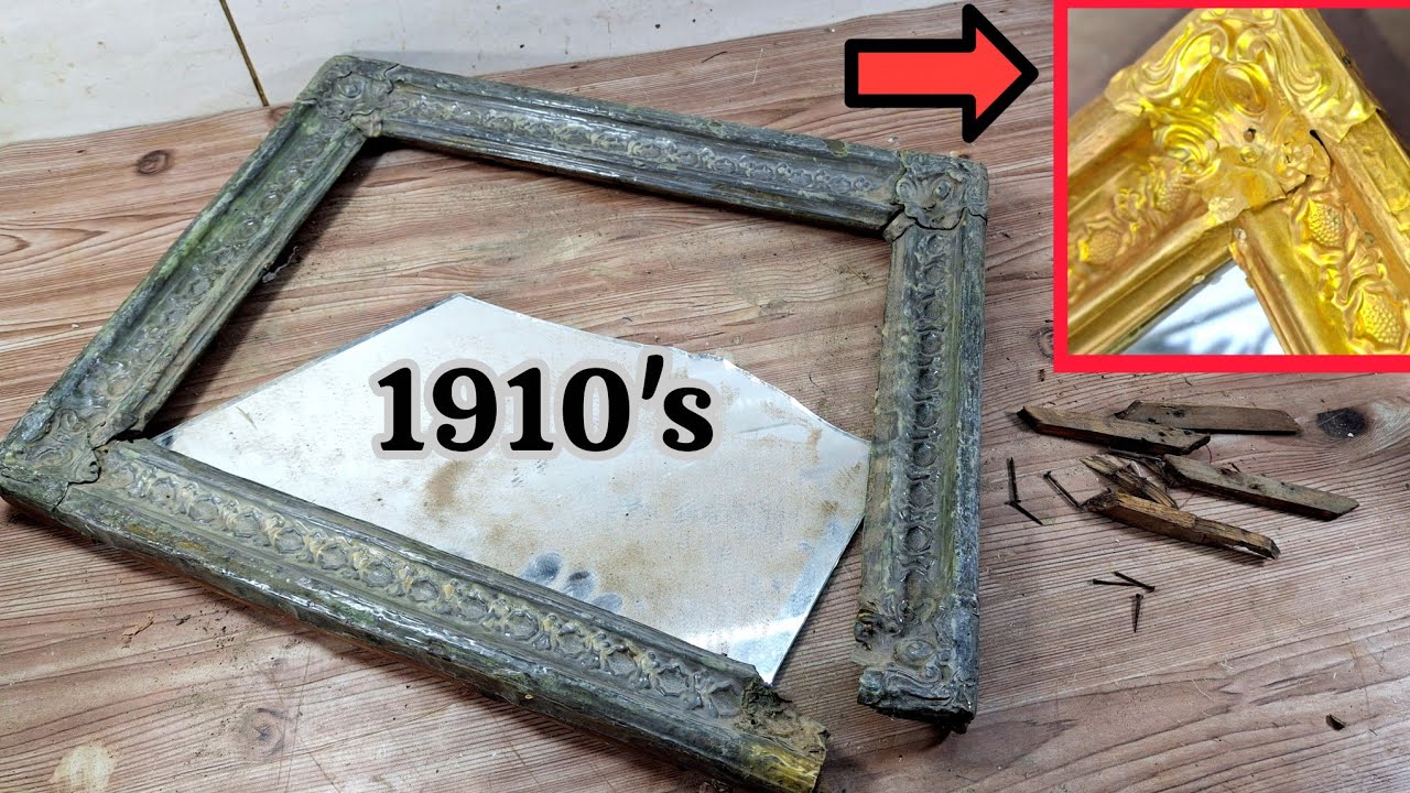 Restoring an old wooden Brass Mirror | From Damaged to Stunning!