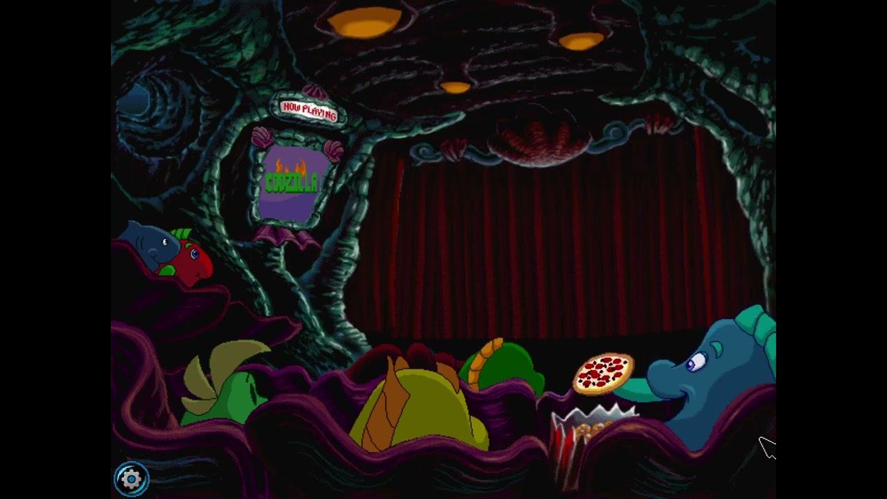 Freddi Fish 2 - a fish eating a 🍩, a🌭, a🍗, a 🍉, a 🍕& even a sub sandwich