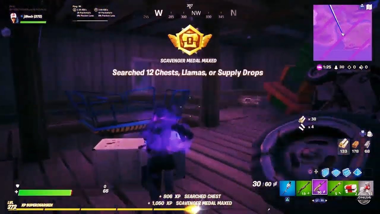 Fortnite - How To Earn Gold Scavenger Medals (Rippley VS Sludge Challenges)