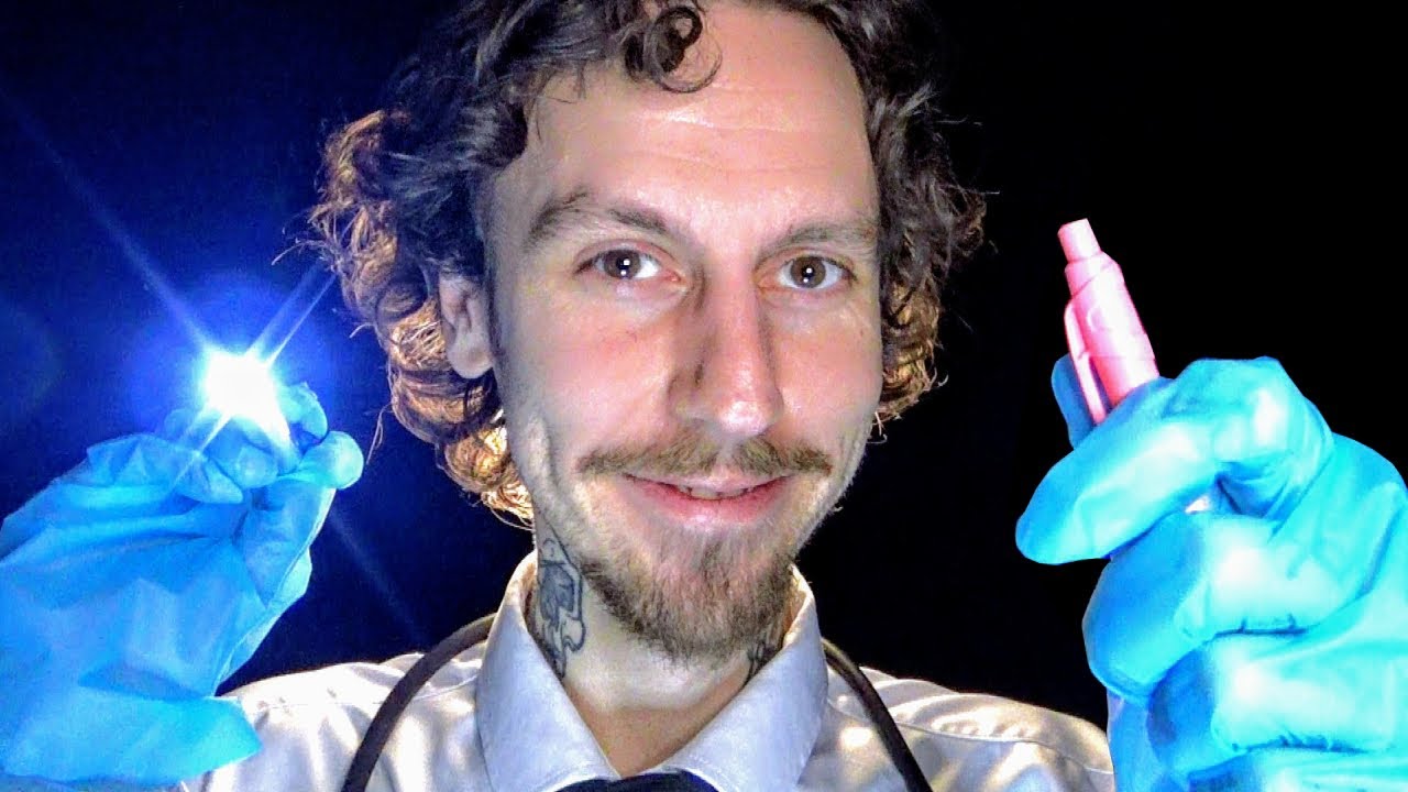 ASMR CRANIAL NERVE EXAM ROLEPLAY EAR EYE & HEARING TEST - SMELL & TASTE TEST SLEEP DOCTOR