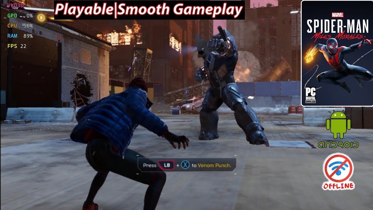 Spider-Man Miles Morales (PC) on Android GameHub|GameFusion v5.0.0 Emulator Snapdragon 8 gen 3