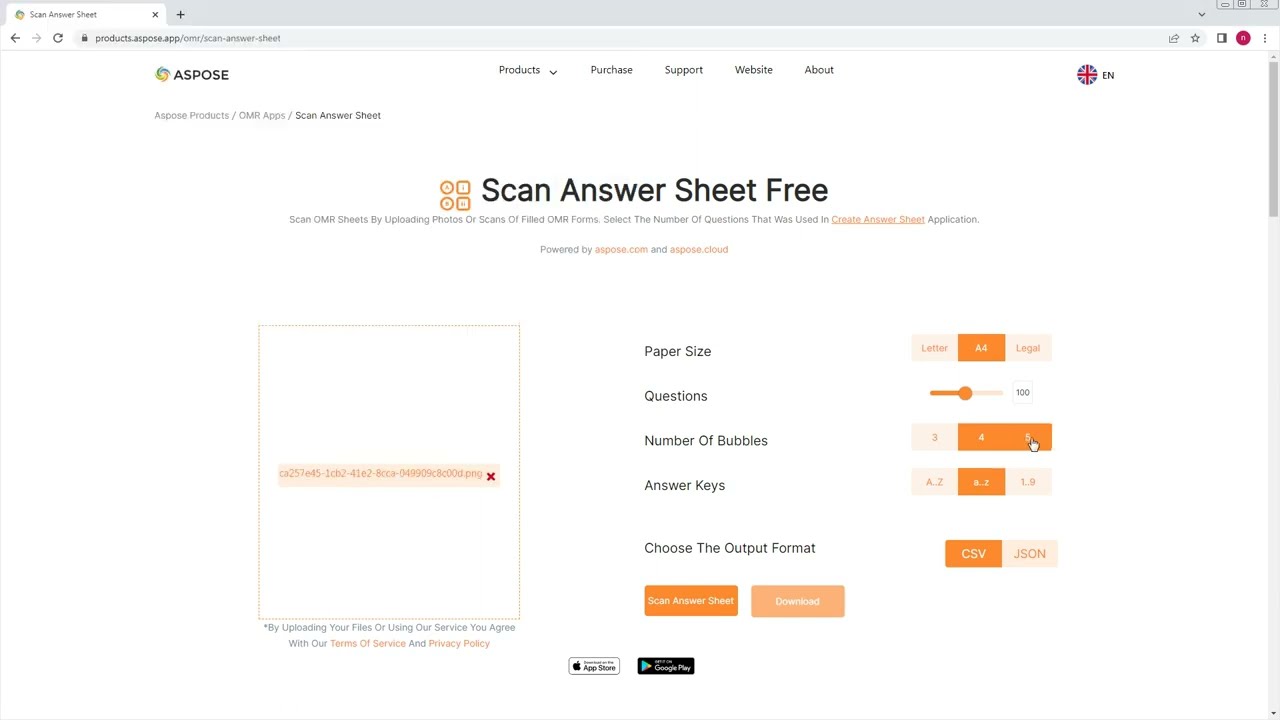 scan answer sheet