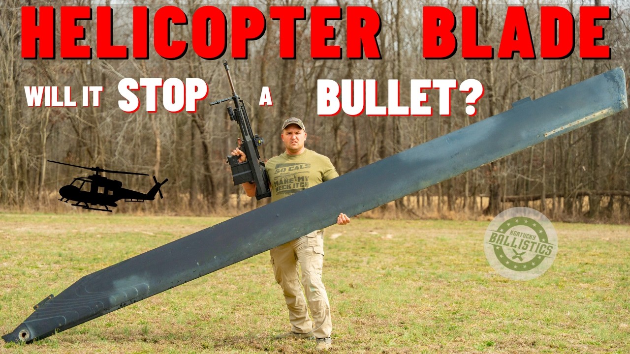 Can A HELICOPTER BLADE Stop A Bullet ???