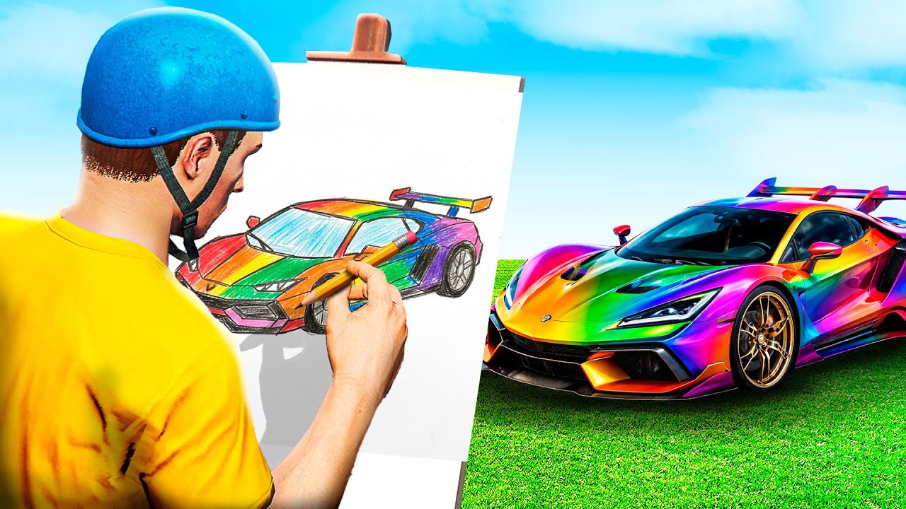 GTA 5 But Whatever ENCHANTED SUPER CAR Jeffy Draws Comes To Life!