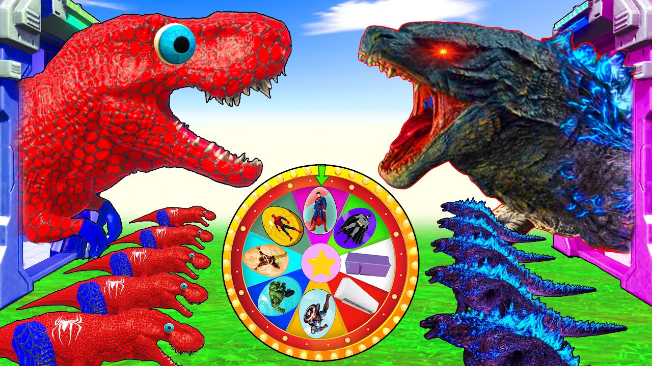 All Spiderman T-Rex vs SuperHero Dinosaurs Battle in Jurassic World - Tyrannosaurus rex Animation
