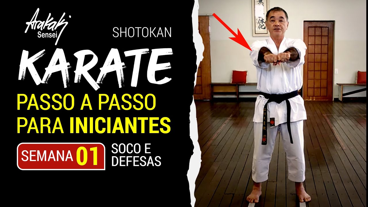 TREINO INICIANTE KARATE SHOTOKAN PASSO A PASSO - SEM 1/4 - Aluno Faixa Branca | Helio Arakaki Sensei