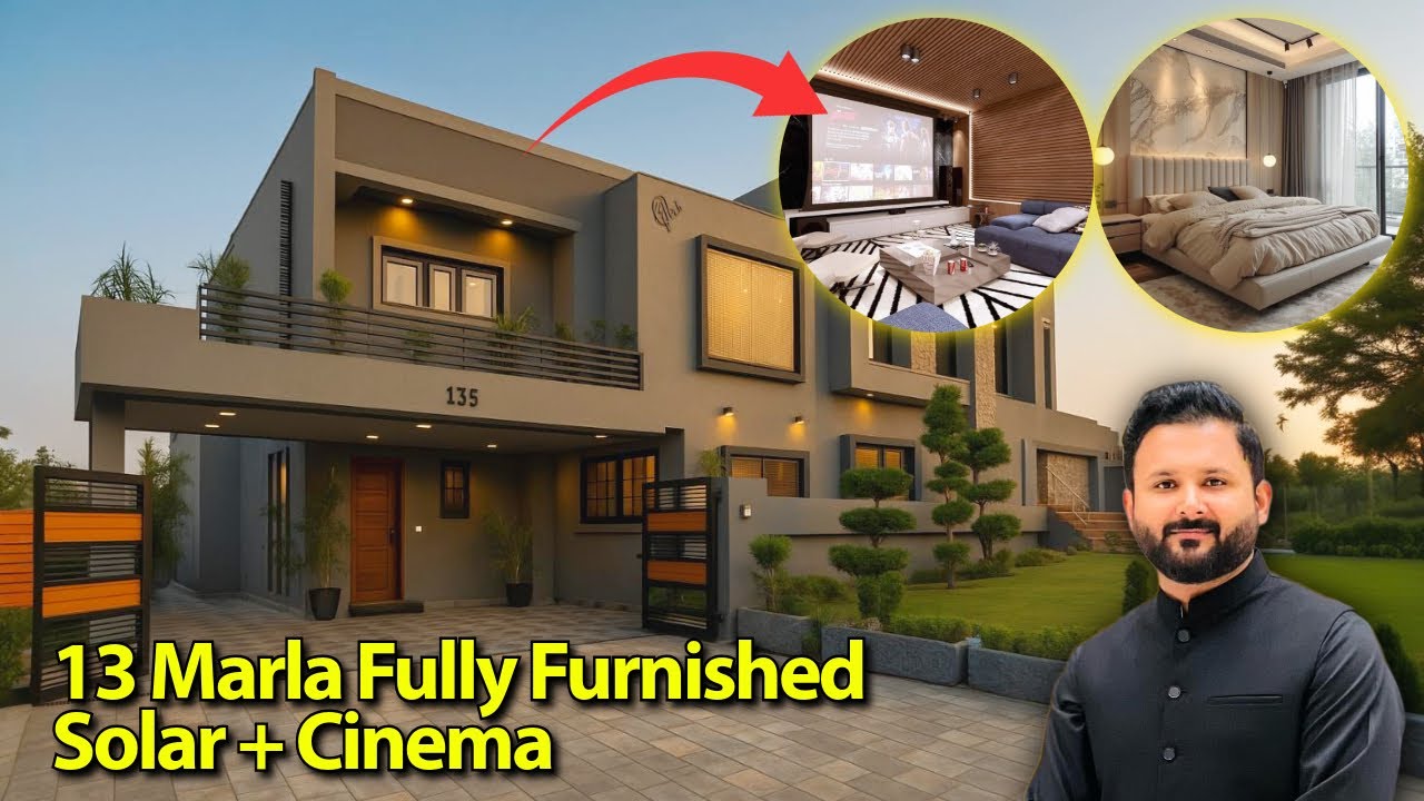 13 Marla Ultra Luxury House Tour | Fully Furnished | Cinema + Solar + Imported Kitchen 