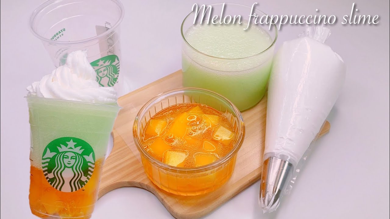 【ASMR】🍈メロンフラペチーノスライム🍈【音フェチ】Melon frappuccino slime