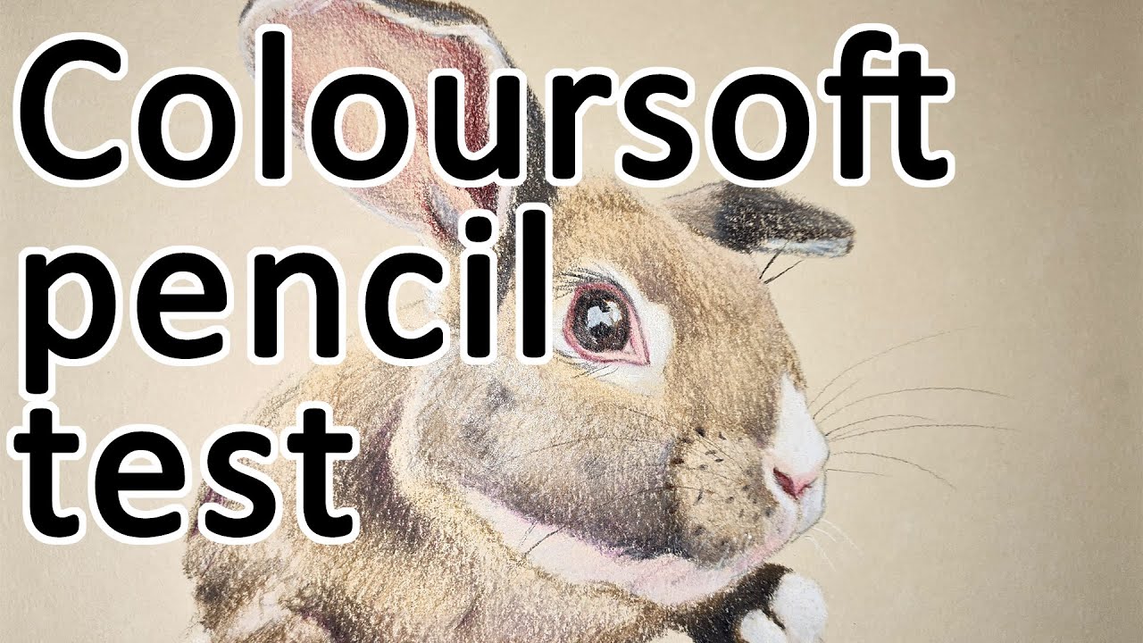 PENCIL TEST - Derwent Coloursoft pencils, drawing a rabbit on Canson Mi-Teintes with color pencil