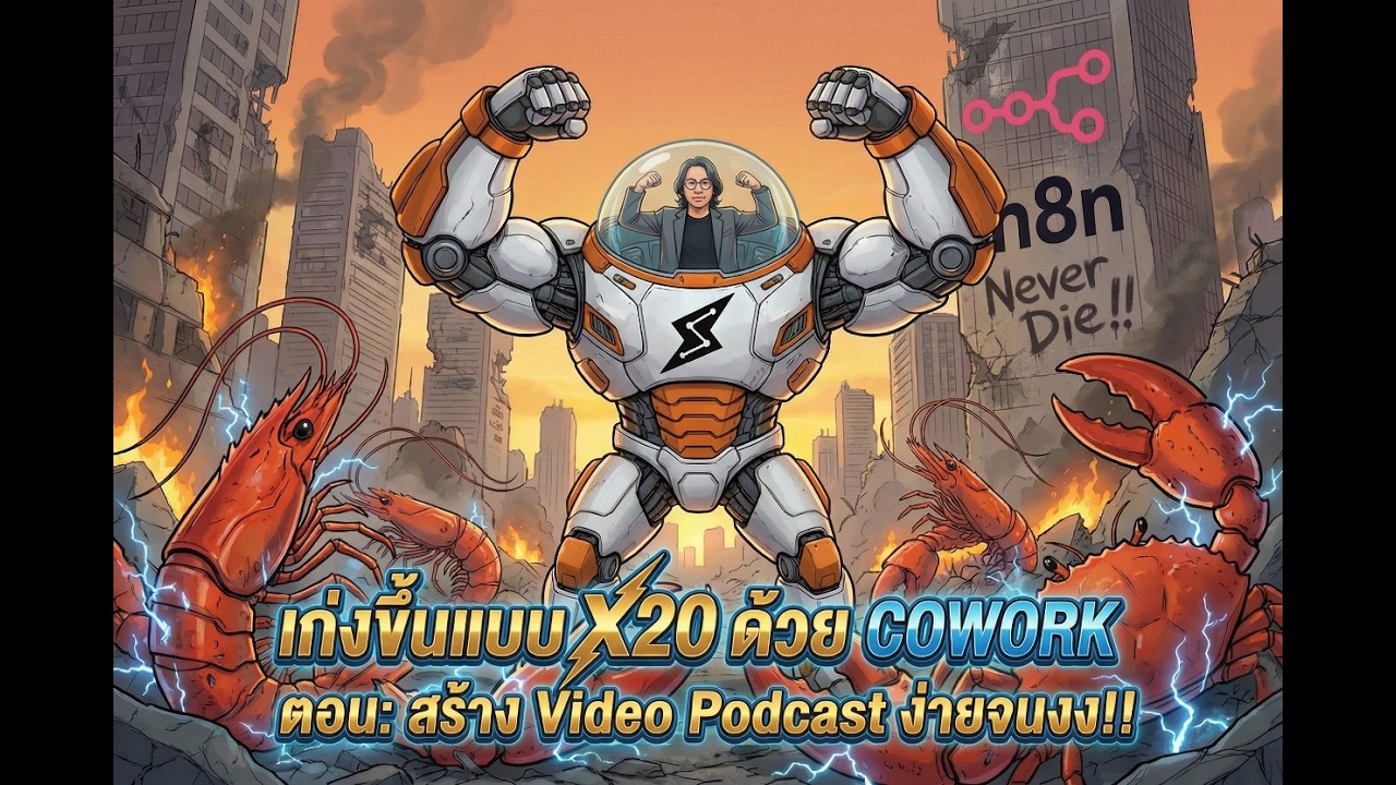 🚀 Claude CoWork สร้าง Video Podcast ในไม่กี่ขั้นตอน ง่ายจนงง!!