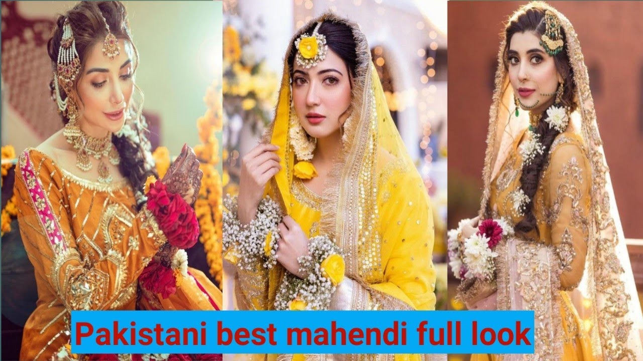 Pakistani best mahendi full look |mahendi dress ,jewellery,makeup ,hairstyle  everything in this vid