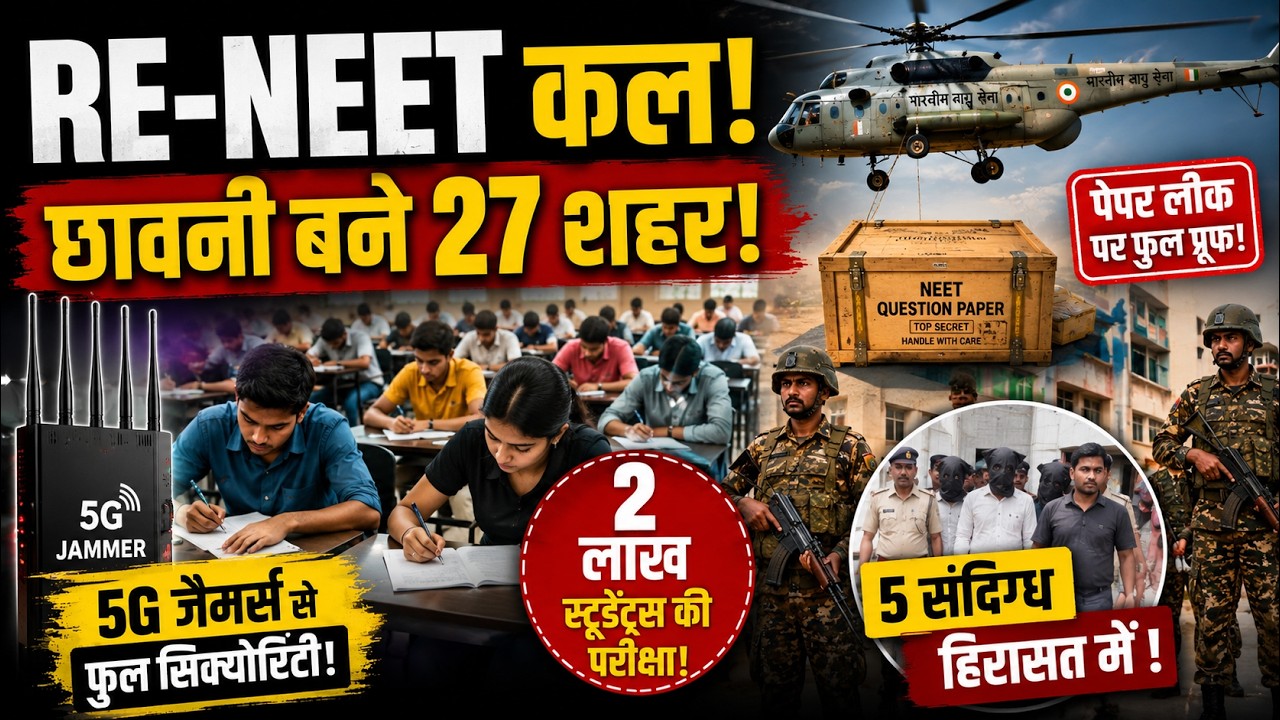 RE-NEET EXAM : वायुसेना के हेलीकॉप्टर, 5G जैमर्स और CAPF का पहरा&mdash;कैसी है कल की तैयारी?